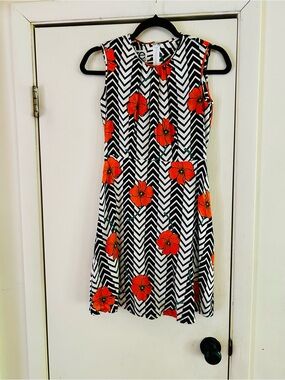 VTG 60s Mod Chevron Go-Go Japanese Boutique Y2K Psychedelic Twiggy Mini Dress